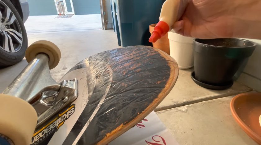  Using the Glue to Fix Your Skateboard Deck